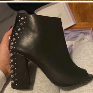 Black Open Toe Heels